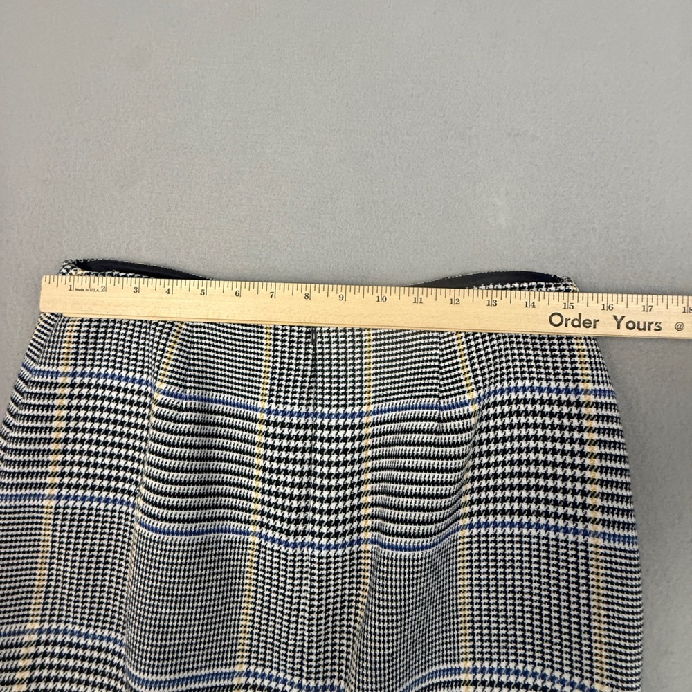J.McLaughlin Houndstooth Pencil Skirt Women's 8 Zipper Detail French Tweed Lined - Picture 7 of 10